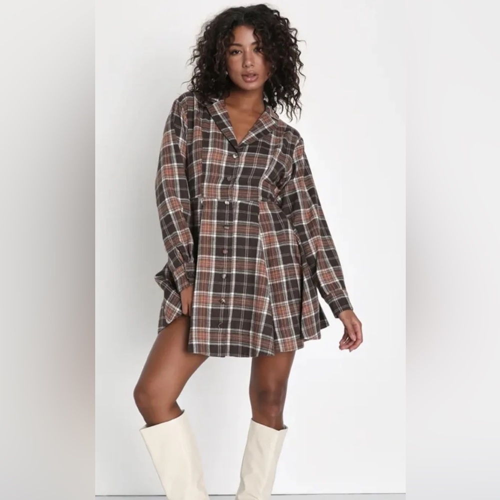Lulus Plaid Mini Dress